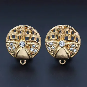 Earrings Post with Loop Hanger Filigree Circle Base Rhinestone CZ Paved DIY Metal African Women Clip Stud Earrings Findings 18mm
Earrings Post with Loop Hanger Filigree Circle Base Rhinestone CZ Paved DIY Metal African Women Clip Stud Earrings Findings 18mm