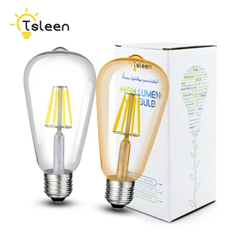 TSLEEN LED Filament Dimmable Lamp E26 220V 110V ST64 Retro Edison Light Bulb 16W Lamparas Led E27 Golden Glass Shell Globe Lamps
TSLEEN LED Filament Dimmable Lamp E26 220V 110V ST64 Retro Edison Light Bulb 16W Lamparas Led E27 Golden Glass Shell Globe Lamps