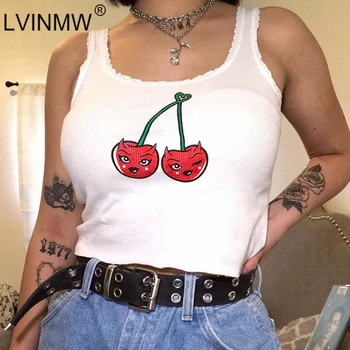 LVINMW Cute Cherry Print Lace U Neck Crop Top 2019 Summer Women Sexy White Off Shoulder Tank Tops Female Streetwear Short Tops
LVINMW Cute Cherry Print Lace U Neck Crop Top 2019 Summer Women Sexy White Off Shoulder Tank Tops Female Streetwear Short Tops