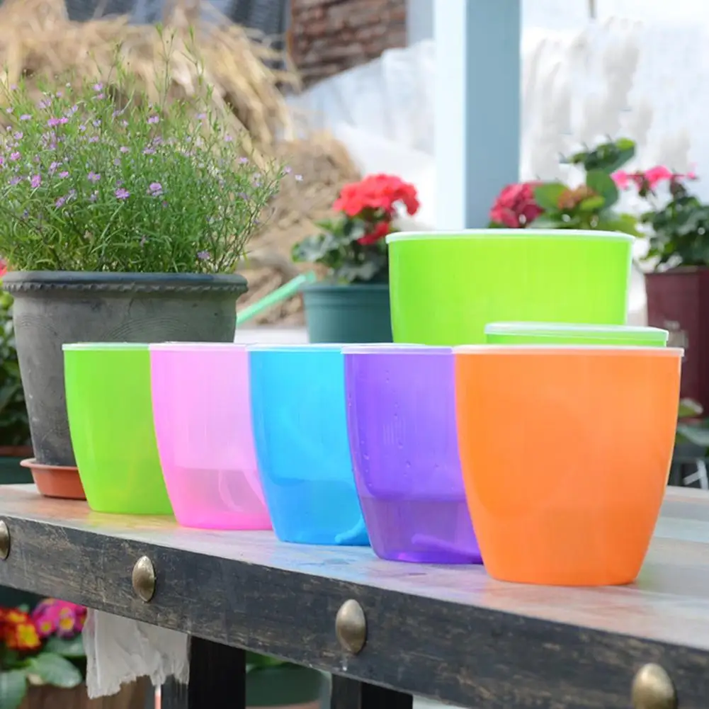 Self-watering Plant Flower Pot Imitation Pottery Automatic Water Absorption Planting Colorful Flower Pots Color
Self-watering Plant Flower Pot Imitation Pottery Automatic Water Absorption Planting Colorful Flower Pots Color