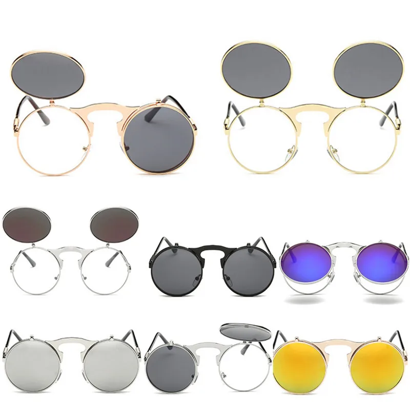 Retro Steampunk Round Flip Up Sunglass Women Mens Clip On Sunglasses Metal Punk Sun Glasses Male
Retro Steampunk Round Flip Up Sunglass Women Mens Clip On Sunglasses Metal Punk Sun Glasses Male