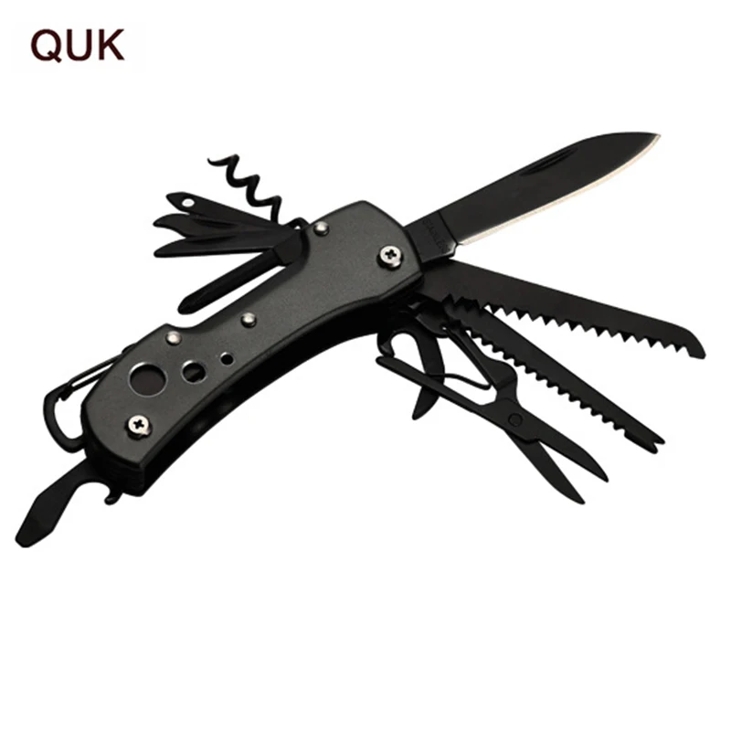 QUK Black Multi-function Knife Multi-purpose Military Folding 12in1 Knife Outdoor Camping Survival EDC Tool with Hook
QUK Black Multi-function Knife Multi-purpose Military Folding 12in1 Knife Outdoor Camping Survival EDC Tool with Hook