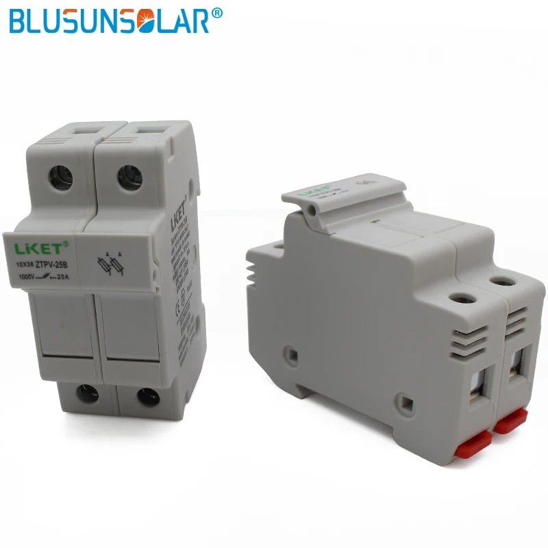 5 set/lot 2P Parallel Fuse Holder 1000V DC Fusible 10x38 gPV, with Fuse Holder for Solar System Protection
5 set/lot 2P Parallel Fuse Holder 1000V DC Fusible 10x38 gPV, with Fuse Holder for Solar System Protection