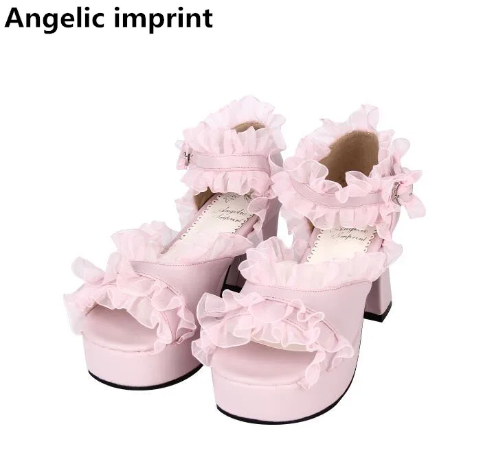 Angelic imprint woman mori girl lolita cosplay shoes lady high thin heels pumps women princess sweet dress sandals lacework 46
Angelic imprint woman mori girl lolita cosplay shoes lady high thin heels pumps women princess sweet dress sandals lacework 46