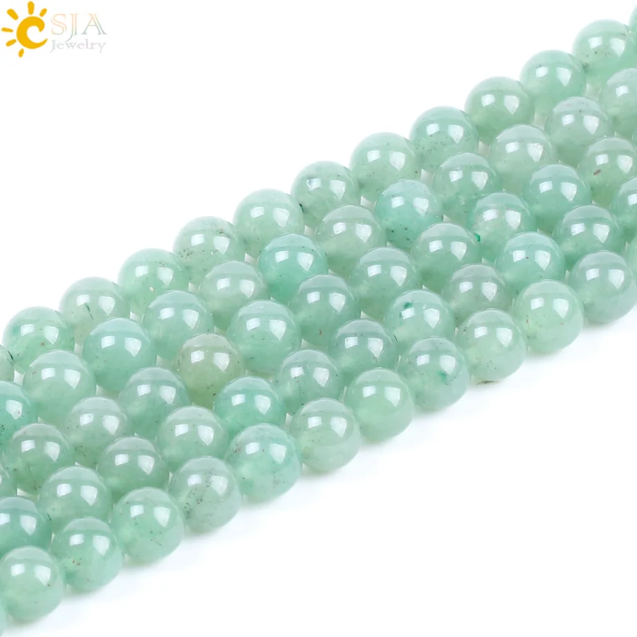 CSJA Natural Green Aventurine Stone Loose Bead 4 6 8 10mm Different Size Round Crystal Quartz Beaded for DIY Jewelry Making F224
CSJA Natural Green Aventurine Stone Loose Bead 4 6 8 10mm Different Size Round Crystal Quartz Beaded for DIY Jewelry Making F224