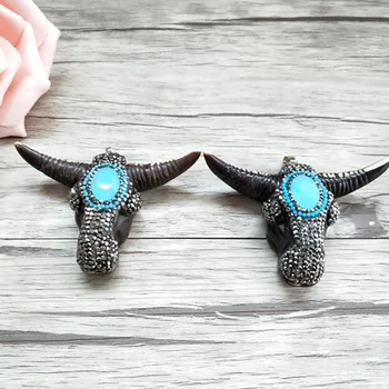 5 Pieces Wood paave Rhinestone crystal horn cattle Tau Pendant Longhom bull oxhead Pendant for DIY jewelry necklace making PD976
5 Pieces Wood paave Rhinestone crystal horn cattle Tau Pendant Longhom bull oxhead Pendant for DIY jewelry necklace making PD976