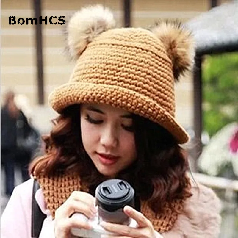 BomHCS Fashion Women's Winter Warm Two Fur Hair Bulbs Beanie Handmade Knitted Hat Cap
BomHCS Fashion Women's Winter Warm Two Fur Hair Bulbs Beanie Handmade Knitted Hat Cap