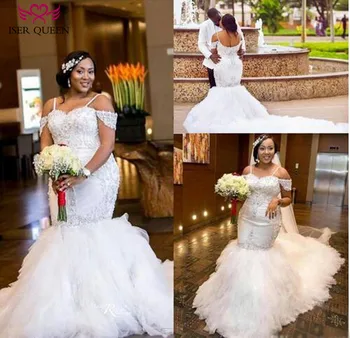 Tassel Train Cap Sleeve pure White African Mermaid Wedding Dress Crystal Beading Vintage Plus Size Wedding Gowns W0215
Tassel Train Cap Sleeve pure White African Mermaid Wedding Dress Crystal Beading Vintage Plus Size Wedding Gowns W0215