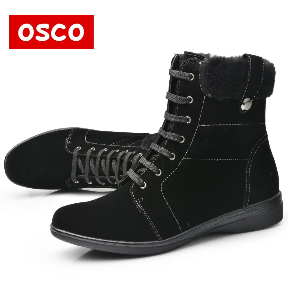 OSCO Brand Women Boots Female Winter Shoes Woman Warm Snow Fashion Suede Fur Ankle Black Brown Size 36-41#42311P | Обувь