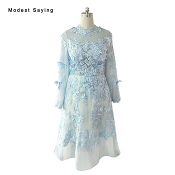 Real Photo Light Blue Elegant A Line Flowers Beaded Lace Long Sleeve Evening Dresses 2017 Formal Tea-Length Party Prom Gown JE82
Real Photo Light Blue Elegant A Line Flowers Beaded Lace Long Sleeve Evening Dresses 2017 Formal Tea-Length Party Prom Gown JE82