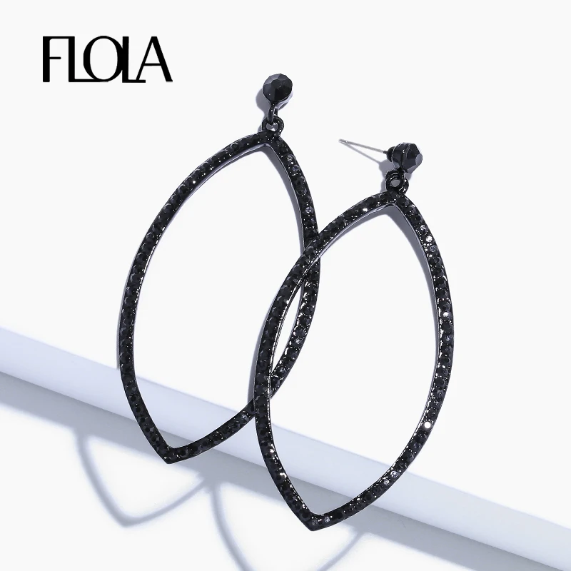 FLOLA Black Oversized Earrings for Woman Rhinestone Crystal Drop Earrings Black Punk Jewelry Big Circle Gothic Earings ersp01
FLOLA Black Oversized Earrings for Woman Rhinestone Crystal Drop Earrings Black Punk Jewelry Big Circle Gothic Earings ersp01