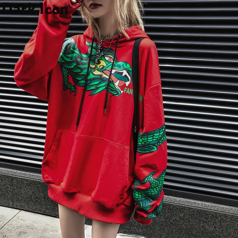 Dragon Printed Women’s Sweatshirt and Hoodies 2019 Autumn Street Hoodie Oversized Hoodies Women Black/Red
Dragon Printed Women’s Sweatshirt and Hoodies 2019 Autumn Street Hoodie Oversized Hoodies Women Black/Red