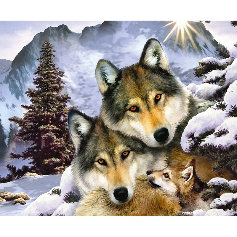 5D DIY Diamond Embroidery "Wolf Family In The Snow" Animal Diamond Painting Cross Stitch Square Rhinestone Mosaic Decoration GT
5D DIY Diamond Embroidery "Wolf Family In The Snow" Animal Diamond Painting Cross Stitch Square Rhinestone Mosaic Decoration GT