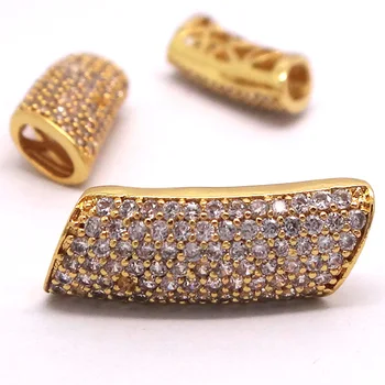 20x7.5mm Golden tone plated Micro Pave Zircon CZ Hollow Tube Bead Connectors Spacer Beads For Bracelet Making European Charms
20x7.5mm Golden tone plated Micro Pave Zircon CZ Hollow Tube Bead Connectors Spacer Beads For Bracelet Making European Charms