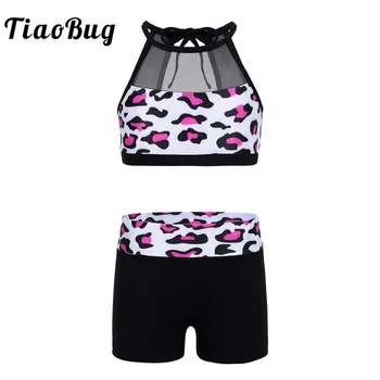 TiaoBug Kids Sleeveless Mesh Splice Leopard Tankini Set Girl Ballet Leotards Kids Dance Wear Girls Gymnastics Top Shorts Suits
TiaoBug Kids Sleeveless Mesh Splice Leopard Tankini Set Girl Ballet Leotards Kids Dance Wear Girls Gymnastics Top Shorts Suits