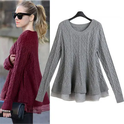 2019 Autunmn Women Fashion Long Sweaters Casual O-neck Long Sleeve Knitted Pullovers Female Lace Hem Sweaters
2019 Autunmn Women Fashion Long Sweaters Casual O-neck Long Sleeve Knitted Pullovers Female Lace Hem Sweaters