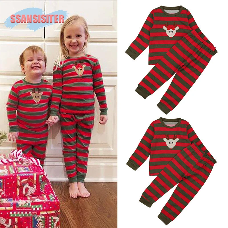 2CPS Baby Girls Boys Clothes Suits Striped Elk Long Sleeve Pajamas Brother & Sister Christmas Outfits Autumn Kids Cotton Suits
2CPS Baby Girls Boys Clothes Suits Striped Elk Long Sleeve Pajamas Brother & Sister Christmas Outfits Autumn Kids Cotton Suits