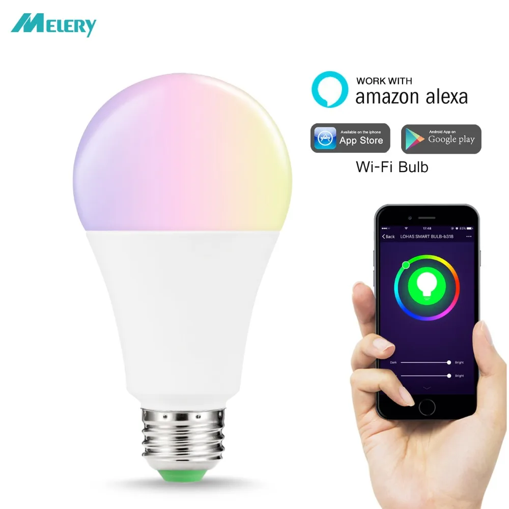 LED Smart Light Bulb A21 WiFi Control Color Changing RGB Multicolor Lighting 100W-150W Equivalent E26 Base Compatible with Alexa
LED Smart Light Bulb A21 WiFi Control Color Changing RGB Multicolor Lighting 100W-150W Equivalent E26 Base Compatible with Alexa