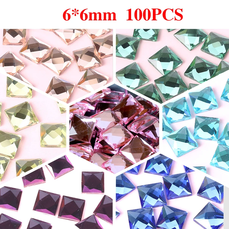 100PCS Squar 6x 6m Super Flash Flat Bottom Rhinestone Glass Nail Crystal Stick Diamond Decoration DIY Manicure Nail Decoration
100PCS Squar 6x 6m Super Flash Flat Bottom Rhinestone Glass Nail Crystal Stick Diamond Decoration DIY Manicure Nail Decoration