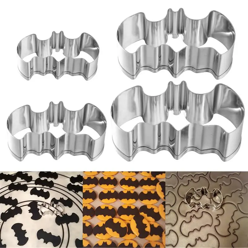 4pcs 304 Stainless Steel Bat Shaped Cookie Cutter Set Cake Moulds Biscuit Baking Tools for Halloween Party 6cm 8cm 10.5cm 12cm
4pcs 304 Stainless Steel Bat Shaped Cookie Cutter Set Cake Moulds Biscuit Baking Tools for Halloween Party 6cm 8cm 10.5cm 12cm