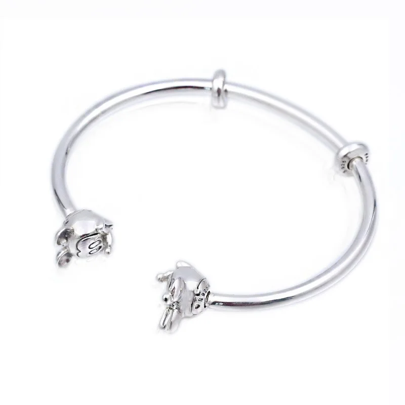 Authentic 925 Sterling Silver Mickey & Minnie Open Bangle Bracelet Fit Original Charm Bracelet DIY Jewelry Gift
Authentic 925 Sterling Silver Mickey & Minnie Open Bangle Bracelet Fit Original Charm Bracelet DIY Jewelry Gift