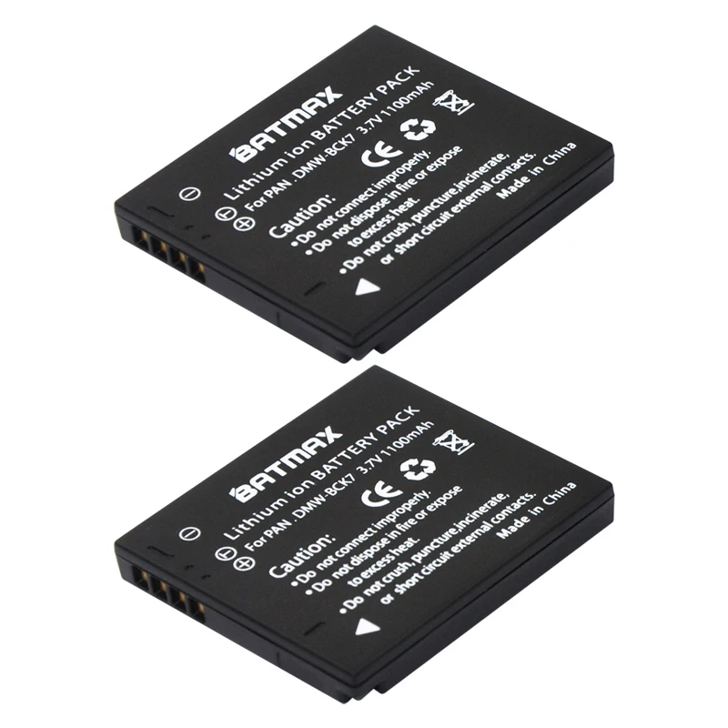 

Batmax 2Pcs DMW-BCK7 NCA-YN101G BCK7 Rechargeable Battery for Panasonic Lumix DMC-FS28 DMCFH2 DMC FH4 FH5 FH6 FH25 FH27 FP5 FT30