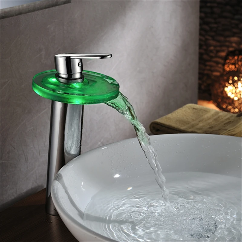 Hydropower LED Color Changing Waterfall Spout Bathroom Faucet Brushed Nickel Mixer Tap LD8005-013A
Hydropower LED Color Changing Waterfall Spout Bathroom Faucet Brushed Nickel Mixer Tap LD8005-013A