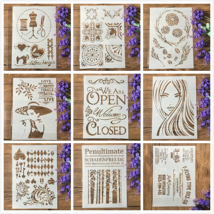 1Pcs A4 9 Types Sewing Fashion Lady DIY Craft Layering Stencils Painting Scrapbooking Stamping Embossing Album Card Template
1Pcs A4 9 Types Sewing Fashion Lady DIY Craft Layering Stencils Painting Scrapbooking Stamping Embossing Album Card Template