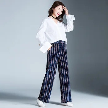 Women straight Trousers Women Casual New Gold velvet Stripe Wide Leg Pants Elegant Womens Trousers High Waist Wide Leg Pants
Women straight Trousers Women Casual New Gold velvet Stripe Wide Leg Pants Elegant Womens Trousers High Waist Wide Leg Pants