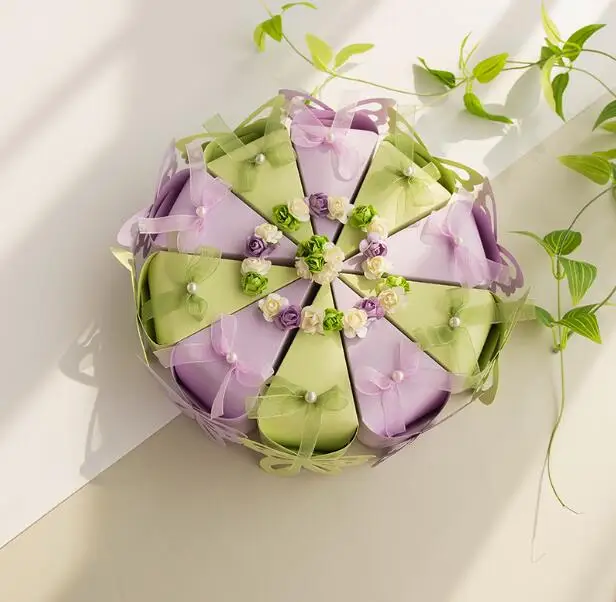 50 Pcs (5 cakes) Purple / Green / Orange Triangular Cake Style Wedding Favors Candy Boxes Party Supplies Paper Gift Box
50 Pcs (5 cakes) Purple / Green / Orange Triangular Cake Style Wedding Favors Candy Boxes Party Supplies Paper Gift Box