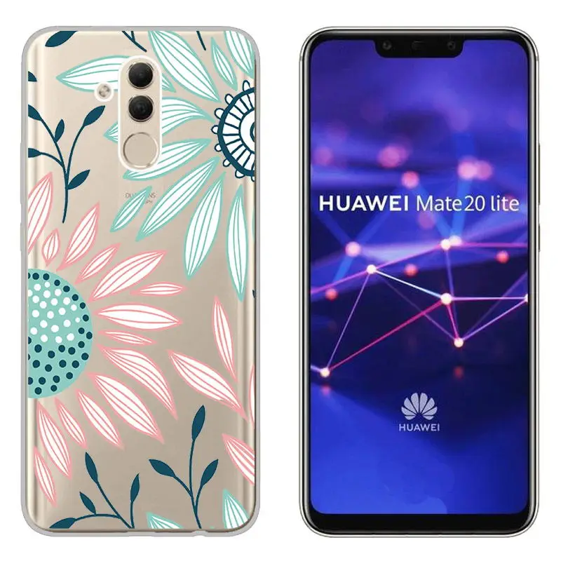 sFor Huawei Mate 20 Lite Patterned Clear Slim Ultra Thin Soft TPU Gel Case Cover (6)