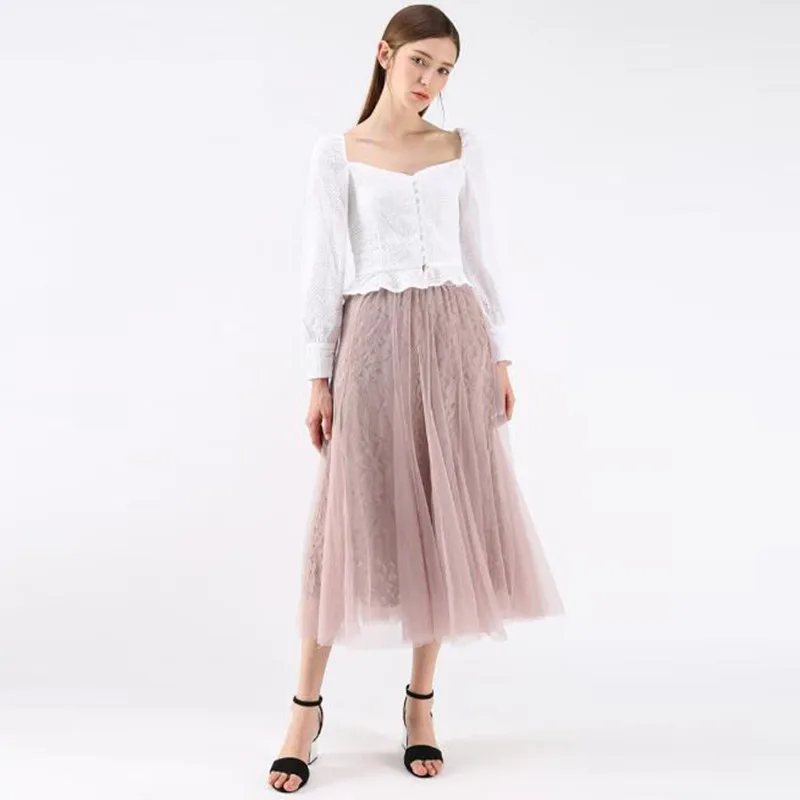 Enter Floral World Tulle Mesh Midi Skirt in Pink Casual Lace Soft Tulle Pleated Midi Skirts Custom Made Women's Fashion Skirts
Enter Floral World Tulle Mesh Midi Skirt in Pink Casual Lace Soft Tulle Pleated Midi Skirts Custom Made Women's Fashion Skirts