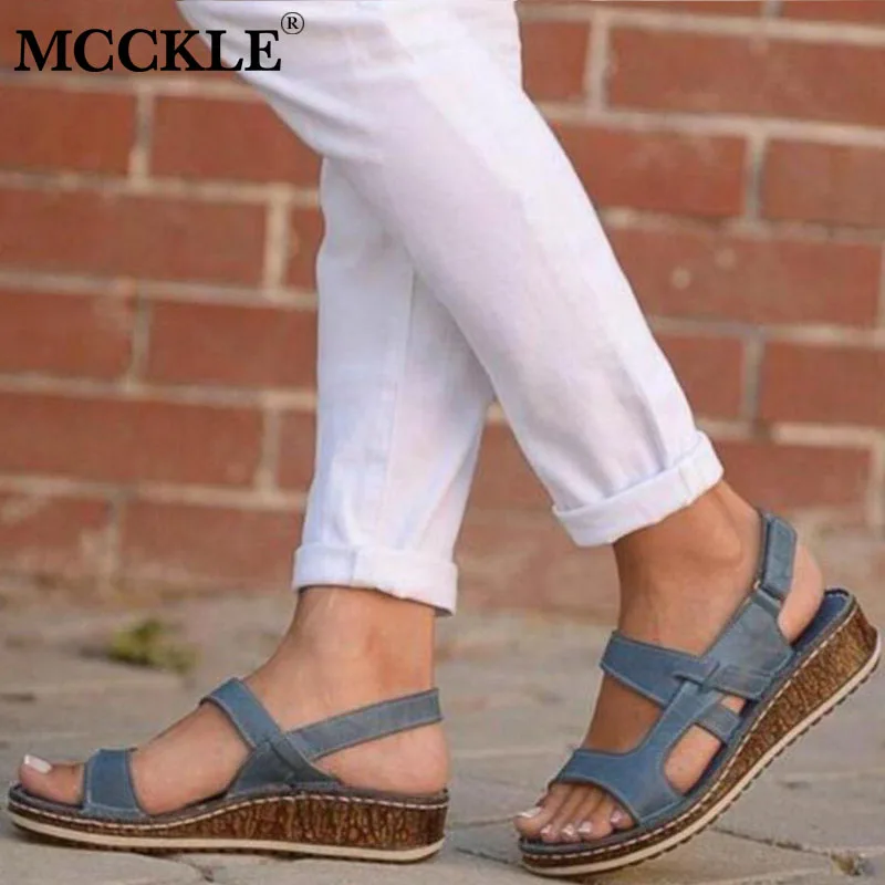 MCCKLE Summer Women Gladiator Sandals Platform PU Buckle Strap Ladies Wedges Sewing Open Toe Female Retro Fashion Casual Shoes
MCCKLE Summer Women Gladiator Sandals Platform PU Buckle Strap Ladies Wedges Sewing Open Toe Female Retro Fashion Casual Shoes