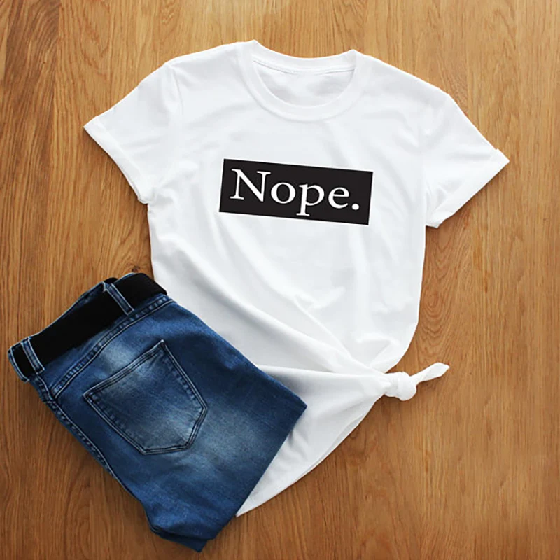 T Shirt Cotton Women Shirts Slogan TShirt Nope Instagram Tops Casual Basic Print White Graphice Tees Women T-shirt Plus Size
T Shirt Cotton Women Shirts Slogan TShirt Nope Instagram Tops Casual Basic Print White Graphice Tees Women T-shirt Plus Size