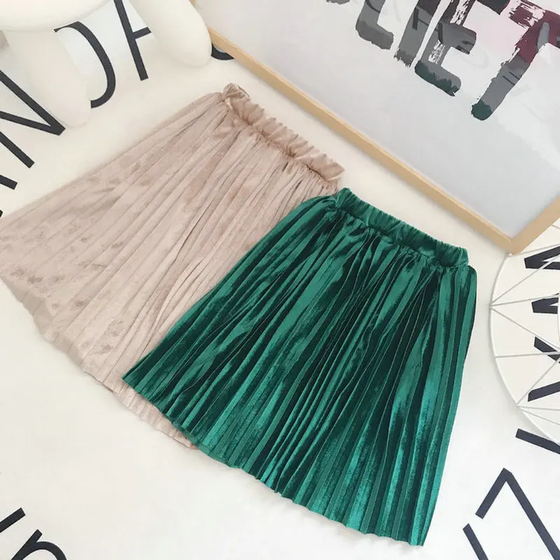 2018 Baby Girls Skirts Children Vintage Golden Velvet Pleated Skirt Brand Fashion Kids Skirt Casual Girls Clothes Baby Skirts
2018 Baby Girls Skirts Children Vintage Golden Velvet Pleated Skirt Brand Fashion Kids Skirt Casual Girls Clothes Baby Skirts