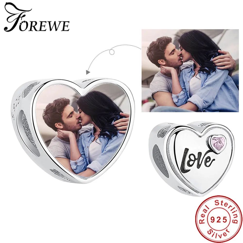 FOREWE 925 Sterling Silver Personal Photo Customized Charm Love Letter Crystal Beads fit Pandora Women Bracelet DIY Jewelry
FOREWE 925 Sterling Silver Personal Photo Customized Charm Love Letter Crystal Beads fit Pandora Women Bracelet DIY Jewelry