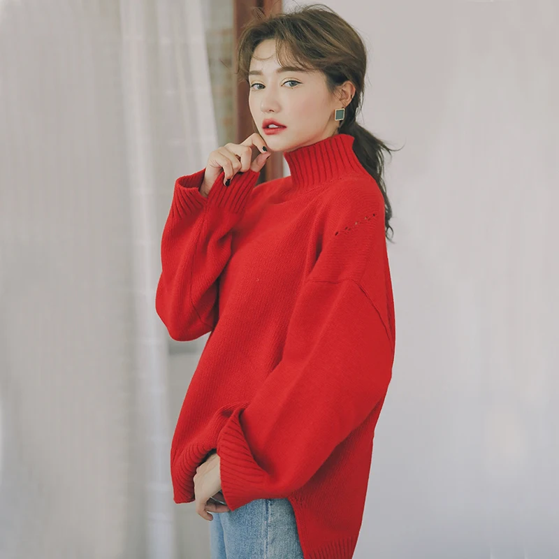 autumn winter turtleneck pullover oversized pull femme hiver side split straight solid loose sweaters for women
autumn winter turtleneck pullover oversized pull femme hiver side split straight solid loose sweaters for women