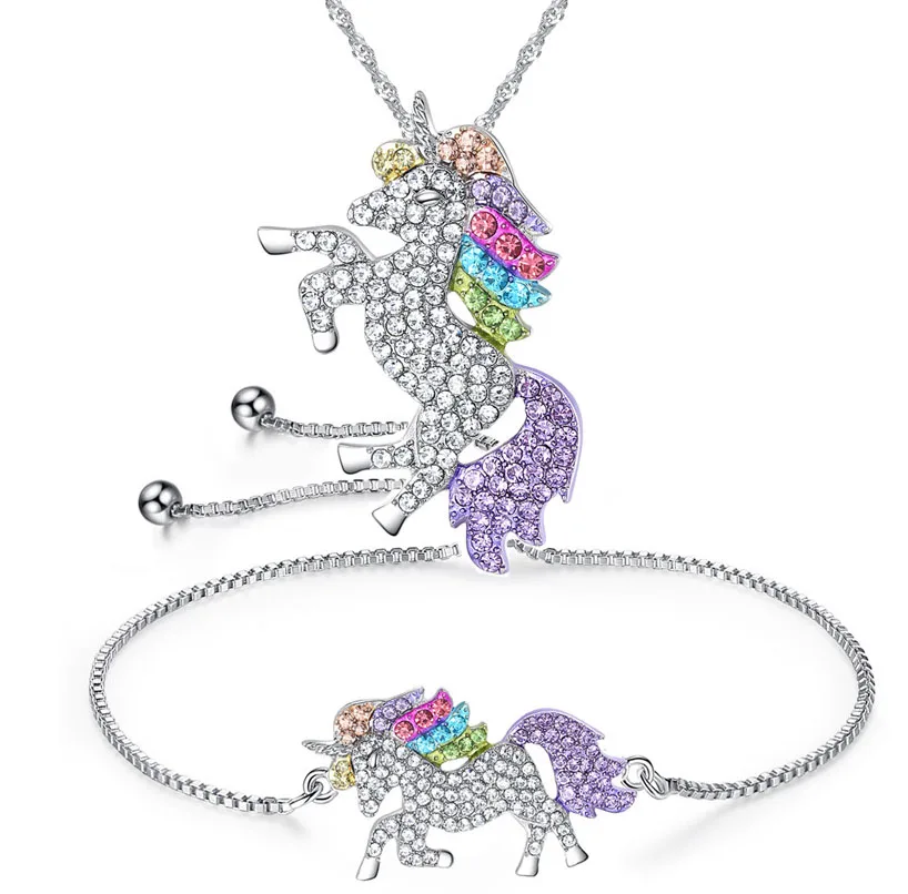 Women Trendy Animal Jewelry Set Zinc Alloy Crystal Cartoon Horse Unicorn Necklace Earring Unicorn Sets For Girls Gifts
Women Trendy Animal Jewelry Set Zinc Alloy Crystal Cartoon Horse Unicorn Necklace Earring Unicorn Sets For Girls Gifts