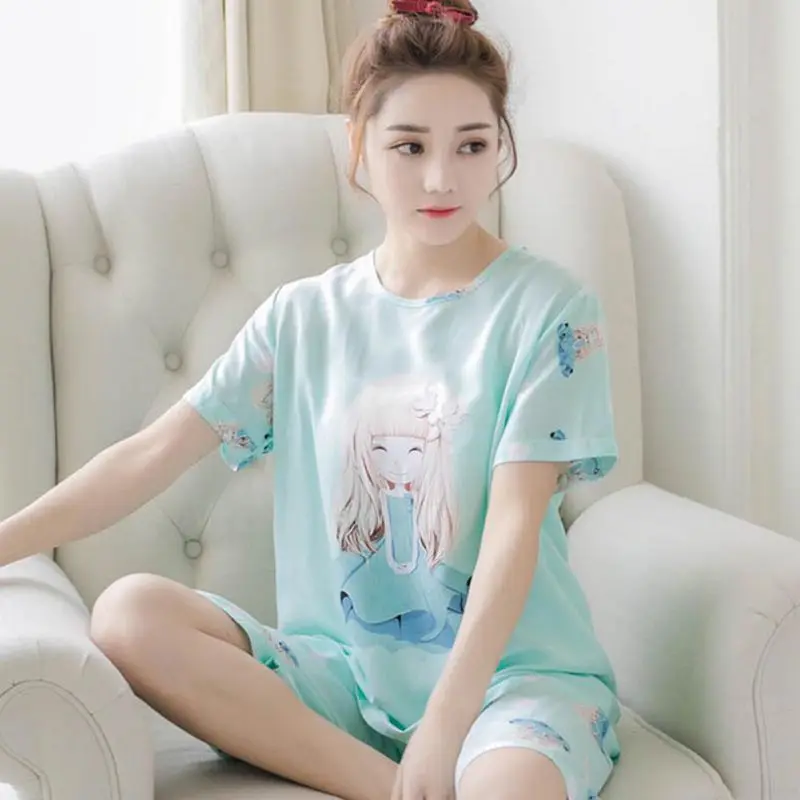 Summer Pajamas for Women Lovely Cute Girl Thin Women Short Sleepwear Suit Female Home Sleepwear Set NN2
Summer Pajamas for Women Lovely Cute Girl Thin Women Short Sleepwear Suit Female Home Sleepwear Set NN2