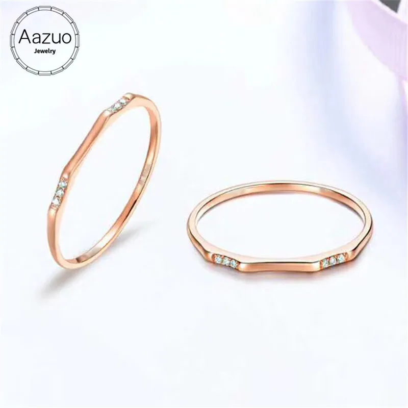 Aazuo 100% 18K Rose Gold Real Diamond IJ Si Mirco Paved Thin Line Ring for Woman Charm Jewelry Fashion Love Gift tiny thin
Aazuo 100% 18K Rose Gold Real Diamond IJ Si Mirco Paved Thin Line Ring for Woman Charm Jewelry Fashion Love Gift tiny thin
