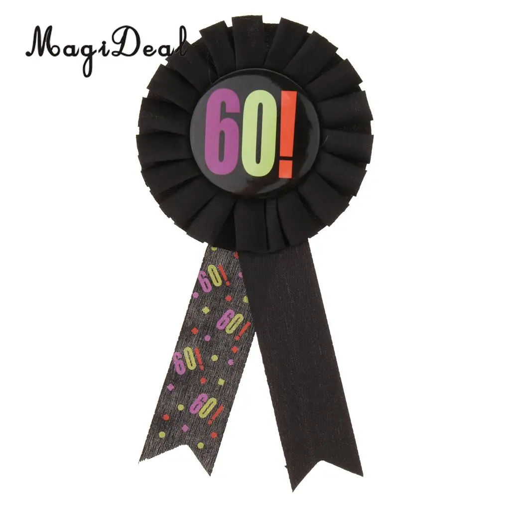 MagiDeal Novelty Award Ribbon Rosette Badge Brooch Pin Adult Birthday Party Favour 30 40 50 60th Birthday Party Supplier