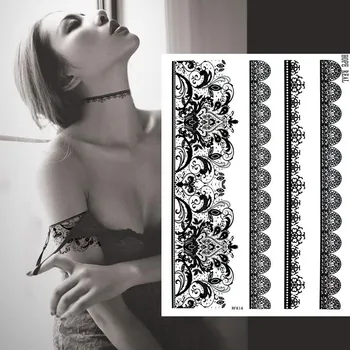 1 sheet black lace Henna Tattoo Sticker Nail Flower feather Lace Temporary Tattoo Body Art Arm HandTatuagem Big Size Make Up
1 sheet black lace Henna Tattoo Sticker Nail Flower feather Lace Temporary Tattoo Body Art Arm HandTatuagem Big Size Make Up