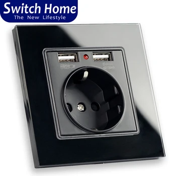 Switch home 2019 Wall Power Socket Grounded 16A EU Standard Electrical Outlet With 2100mA Dual USB Charger Port for Mobile
Switch home 2019 Wall Power Socket Grounded 16A EU Standard Electrical Outlet With 2100mA Dual USB Charger Port for Mobile