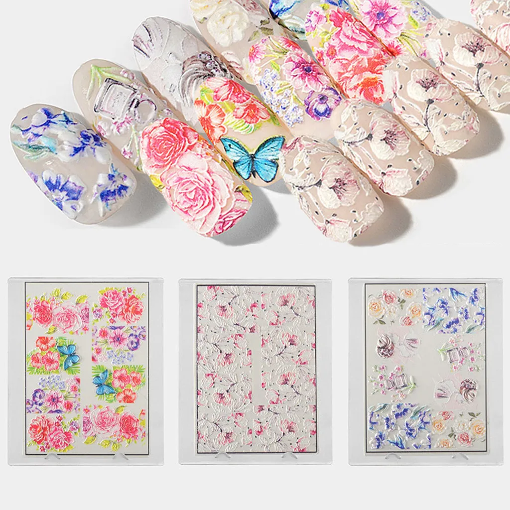 Nail Art Arrived Engraved Flower Acrylic Nail Designs Nail Decorations Stickers Embossed Flower Water 6D Adesivos De Unha20
Nail Art Arrived Engraved Flower Acrylic Nail Designs Nail Decorations Stickers Embossed Flower Water 6D Adesivos De Unha20
