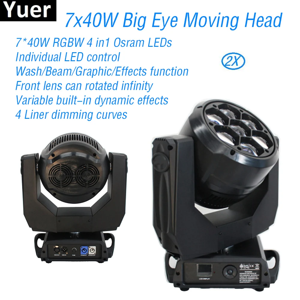 2Pcs/Lot 7x40W Big Eye LED Spot Wash Beam Moving Head Light RGBW DJ Disco Party Lights DMX512 Stage Lighting LED Moving Head
2Pcs/Lot 7x40W Big Eye LED Spot Wash Beam Moving Head Light RGBW DJ Disco Party Lights DMX512 Stage Lighting LED Moving Head