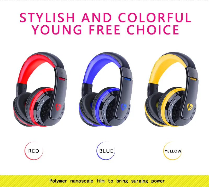 TOPROAD Big Bluetooth Headphones Wireless Headband Earphone Stereo Headset Support FM TF Card handsfree for Phones PC