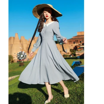 Vintage Midi Dress Women Summer Elegant Long Sleeve Party Casual Ladies Swing Dresses Robe Femme
Vintage Midi Dress Women Summer Elegant Long Sleeve Party Casual Ladies Swing Dresses Robe Femme