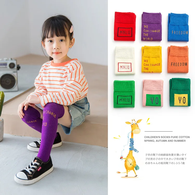 Kids Knee High Socks Girls Kid Socks Stockings Child Long Knee Sock Candy Color Sock for Girls Child letter for 1-7Y
Kids Knee High Socks Girls Kid Socks Stockings Child Long Knee Sock Candy Color Sock for Girls Child letter for 1-7Y