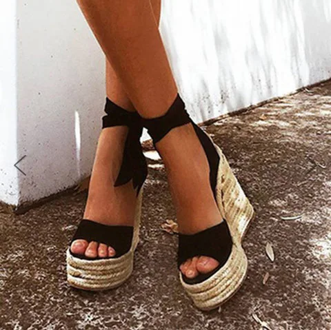 Super High Platform Rome Gladiator Women Sandals Wedges Solid Concise Boho Shoes Ankle Strap Lace-Up Plus Size Sandals
Super High Platform Rome Gladiator Women Sandals Wedges Solid Concise Boho Shoes Ankle Strap Lace-Up Plus Size Sandals