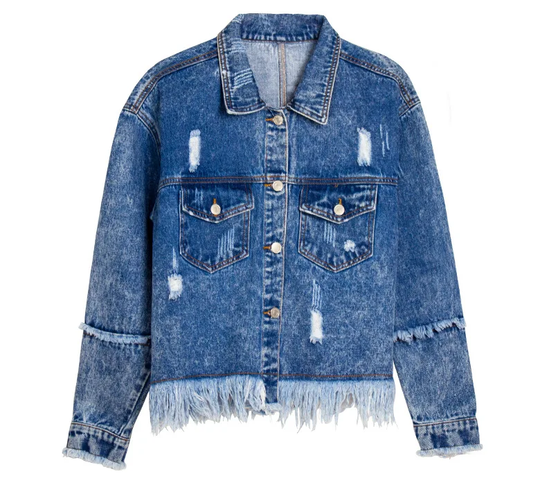 CBUCYI Denim women 2018 new European and American women's loose BF romantic su jacket jacket thin denim jacket (17)
